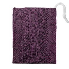 Purple Leather Snakeskin Design Drawstring Pouch (4xl) by ArtsyWishy