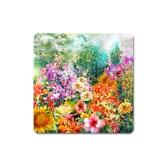 Forest Flowers  Square Magnet