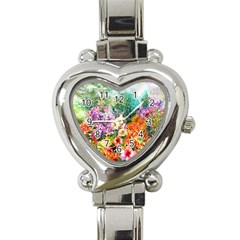 Forest Flowers  Heart Italian Charm Watch