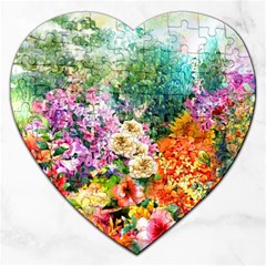 Forest Flowers  Jigsaw Puzzle (heart) by ArtsyWishy