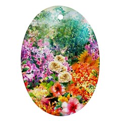 Forest Flowers  Oval Ornament (two Sides)