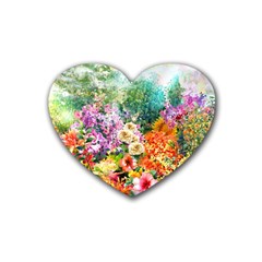 Forest Flowers  Heart Coaster (4 Pack) 