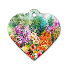 Forest Flowers  Dog Tag Heart (one Side)