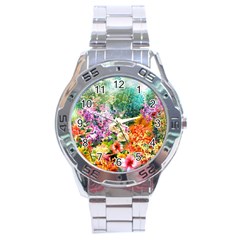 Forest Flowers  Stainless Steel Analogue Watch