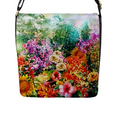 Forest Flowers  Flap Closure Messenger Bag (L)