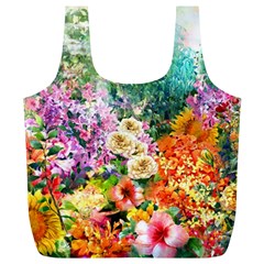 Forest Flowers  Full Print Recycle Bag (xl) by ArtsyWishy