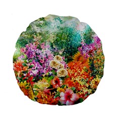 Forest Flowers  Standard 15  Premium Flano Round Cushions