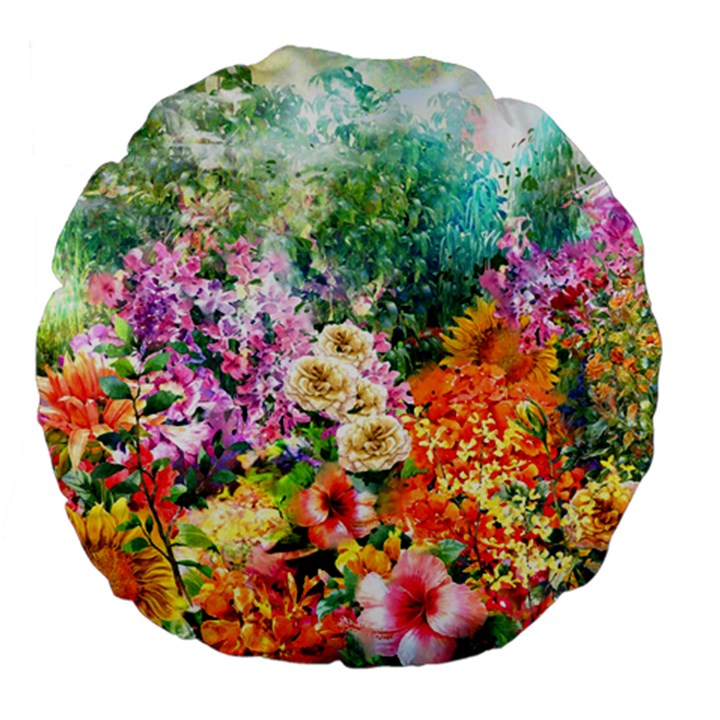 Forest Flowers  Large 18  Premium Flano Round Cushions