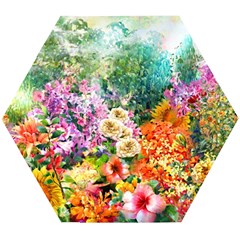 Forest Flowers  Wooden Puzzle Hexagon