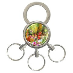 Forest Flowers  3-ring Key Chain