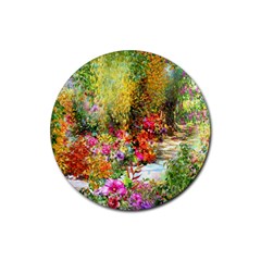 Forest Flowers  Rubber Coaster (round) 