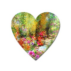 Forest Flowers  Heart Magnet