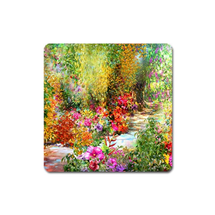 Forest Flowers  Square Magnet