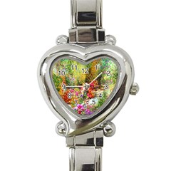 Forest Flowers  Heart Italian Charm Watch