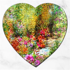 Forest Flowers  Jigsaw Puzzle (heart) by ArtsyWishy