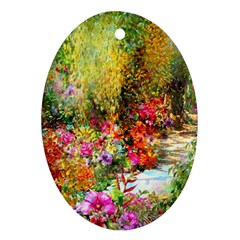 Forest Flowers  Oval Ornament (two Sides) by ArtsyWishy