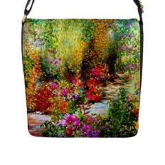 Forest Flowers  Flap Closure Messenger Bag (l) by ArtsyWishy