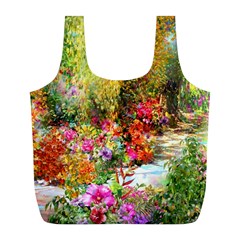 Forest Flowers  Full Print Recycle Bag (l) by ArtsyWishy