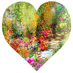 Forest Flowers  Wooden Puzzle Heart by ArtsyWishy