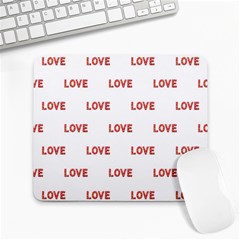 Flower Decorated Love Text Motif Print Pattern Large Mousepads by dflcprintsclothing