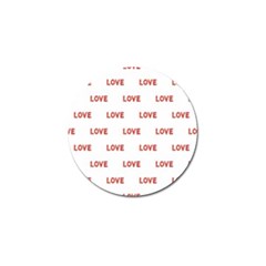 Flower Decorated Love Text Motif Print Pattern Golf Ball Marker (4 Pack)