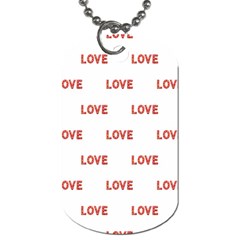 Flower Decorated Love Text Motif Print Pattern Dog Tag (two Sides) by dflcprintsclothing