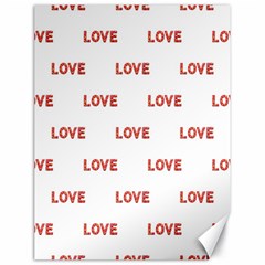 Flower Decorated Love Text Motif Print Pattern Canvas 18  X 24  by dflcprintsclothing