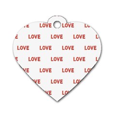 Flower Decorated Love Text Motif Print Pattern Dog Tag Heart (one Side) by dflcprintsclothing