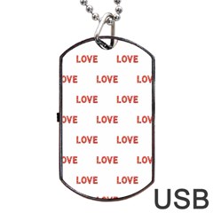 Flower Decorated Love Text Motif Print Pattern Dog Tag Usb Flash (one Side) by dflcprintsclothing