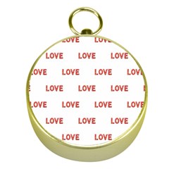 Flower Decorated Love Text Motif Print Pattern Gold Compasses