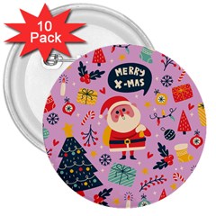 Merry Exmas Merry Exmas 3  Buttons (10 Pack)  by designsbymallika