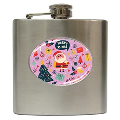 Merry Exmas Merry Exmas Hip Flask (6 Oz) by designsbymallika