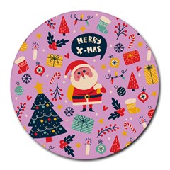 Merry Exmas Merry Exmas Round Mousepads by designsbymallika