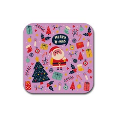 Merry Exmas Merry Exmas Rubber Coaster (square)  by designsbymallika