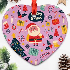 Merry Exmas Merry Exmas Heart Ornament (two Sides) by designsbymallika