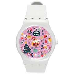 Merry Exmas Merry Exmas Round Plastic Sport Watch (m) by designsbymallika