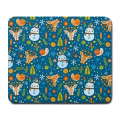 Snowman Deer Snowman Deer Large Mousepads by designsbymallika