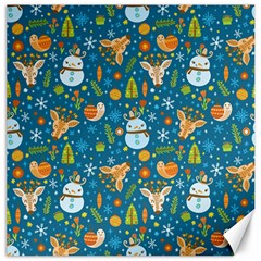 Snowman Deer Snowman Deer Canvas 12  X 12  by designsbymallika