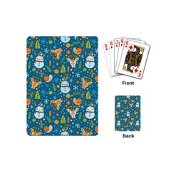 Snowman Deer Snowman Deer Playing Cards Single Design (mini) by designsbymallika