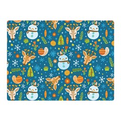 Snowman Deer Snowman Deer Double Sided Flano Blanket (mini)  by designsbymallika