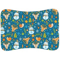 Snowman Deer Snowman Deer Velour Seat Head Rest Cushion by designsbymallika