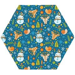 Snowman Deer Snowman Deer Wooden Puzzle Hexagon by designsbymallika