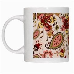 Red Floral Baatik Print Red Floral Baatik Print White Mugs by designsbymallika