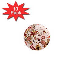 Red Floral Baatik Print Red Floral Baatik Print 1  Mini Magnet (10 Pack)  by designsbymallika