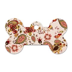 Red Floral Baatik Print Red Floral Baatik Print Dog Tag Bone (one Side) by designsbymallika