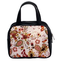 Red Floral Baatik Print Red Floral Baatik Print Classic Handbag (two Sides) by designsbymallika