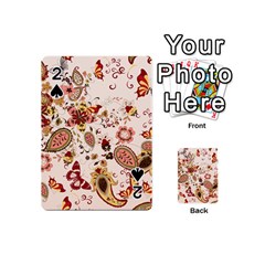 Red Floral Baatik Print Red Floral Baatik Print Playing Cards 54 Designs (mini) by designsbymallika