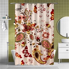 Red Floral Baatik Print Red Floral Baatik Print Shower Curtain 48  X 72  (small)  by designsbymallika