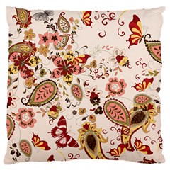 Red Floral Baatik Print Red Floral Baatik Print Large Cushion Case (two Sides) by designsbymallika