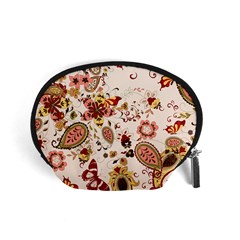 Red Floral Baatik Print Red Floral Baatik Print Accessory Pouch (small) by designsbymallika